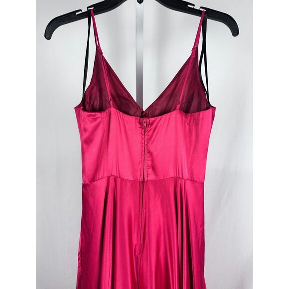 B. Darlin Junior Ladies Red Spaghetti Strap Lined A-Line Long Gown Dress Sz 5/6 - Picture 9 of 11